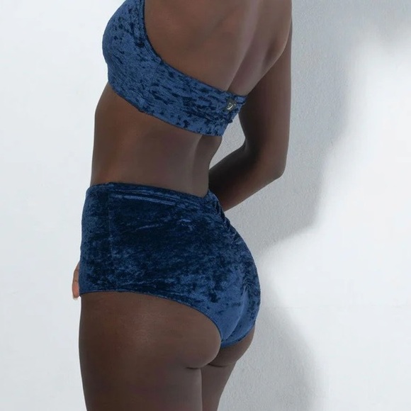 NWOT size small S Rad Polewear blue velvet gorgeous bottoms only - Picture 2 of 3